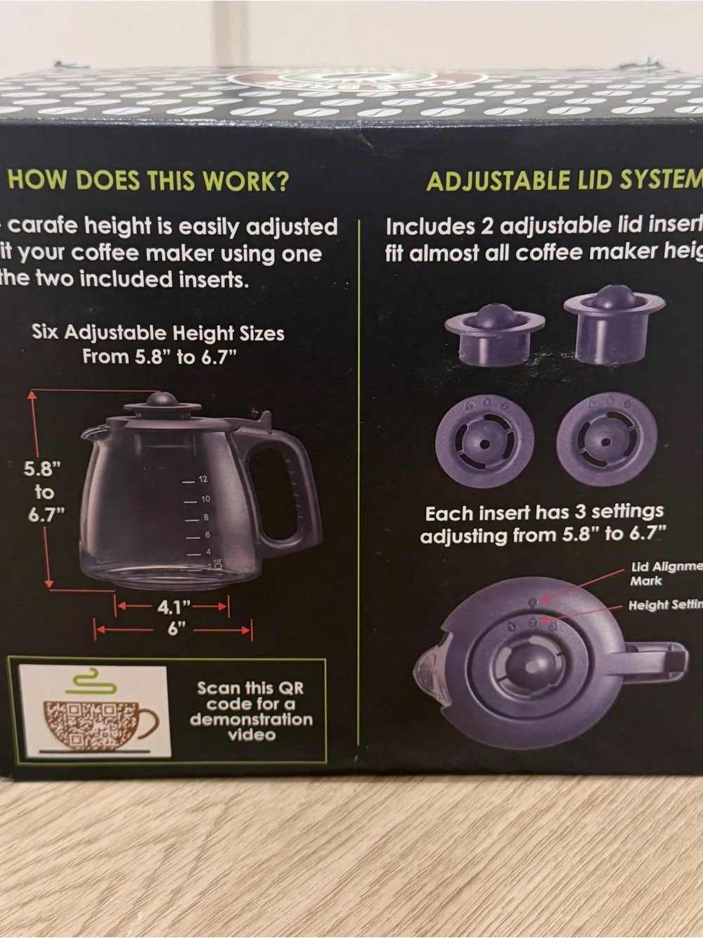 Café Brew Universal Replacement 12 cup Coffee Carafe Glass and Black New in Box